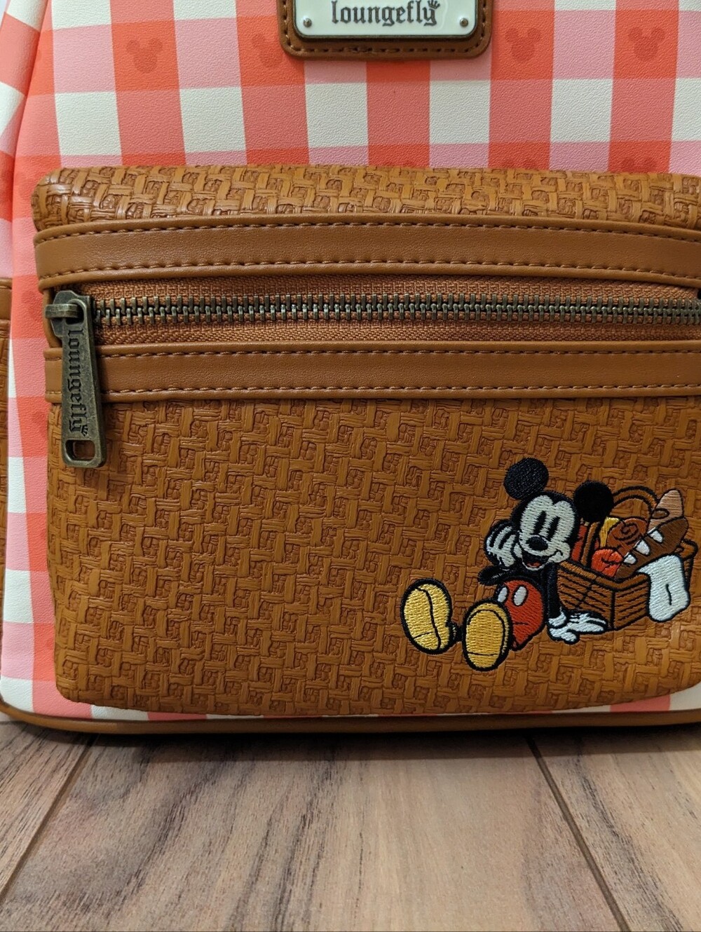 NWT! Loungefly Disney 's Mickey Mouse Picnic Ears Mini Backpack - Picture 2 of 16